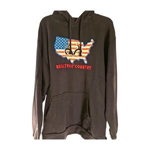 Hoodie Mens XXL Navy Blue Patriotic Realtree Country